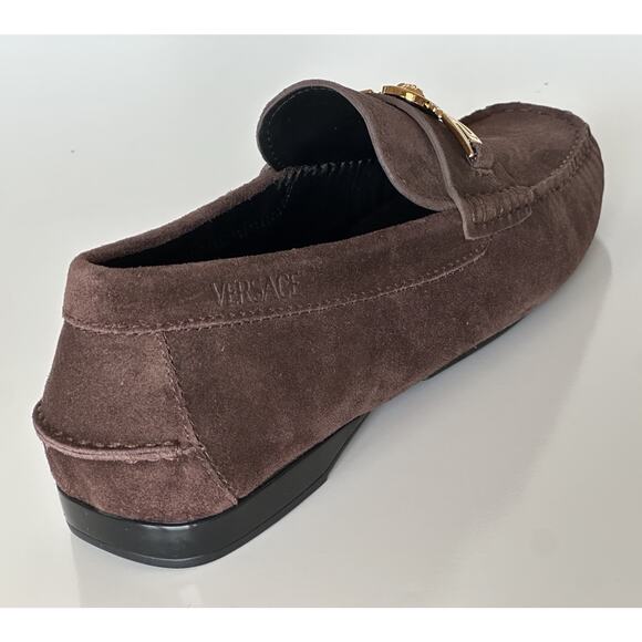 VERSACE Gold Medusa Men's Brown Suede Driver Shoes 11 US (44 Euro) 1009707 NIB - Picture 3 of 16